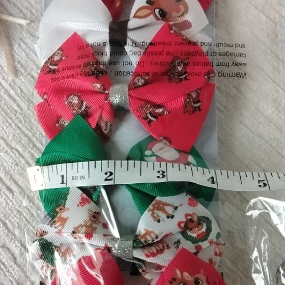 Kids Hair Bow Pinch Clip Set of 7 - Licensed Charater RUDOLPH Christmas - Picture 12 of 12